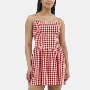 Red and White Gingham Dress
